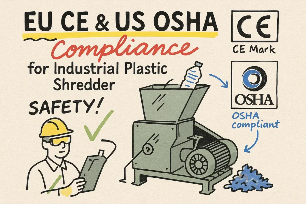 CE & OSHA Compliance voor Kunststof Shredders